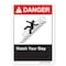 Signmission ANSI Danger Sign, Watch Your Step, 14in X 10in Rigid Plastic, 14" W, 10" H, Landscape OS-DS-P-1014-L-19898 - alternate 1